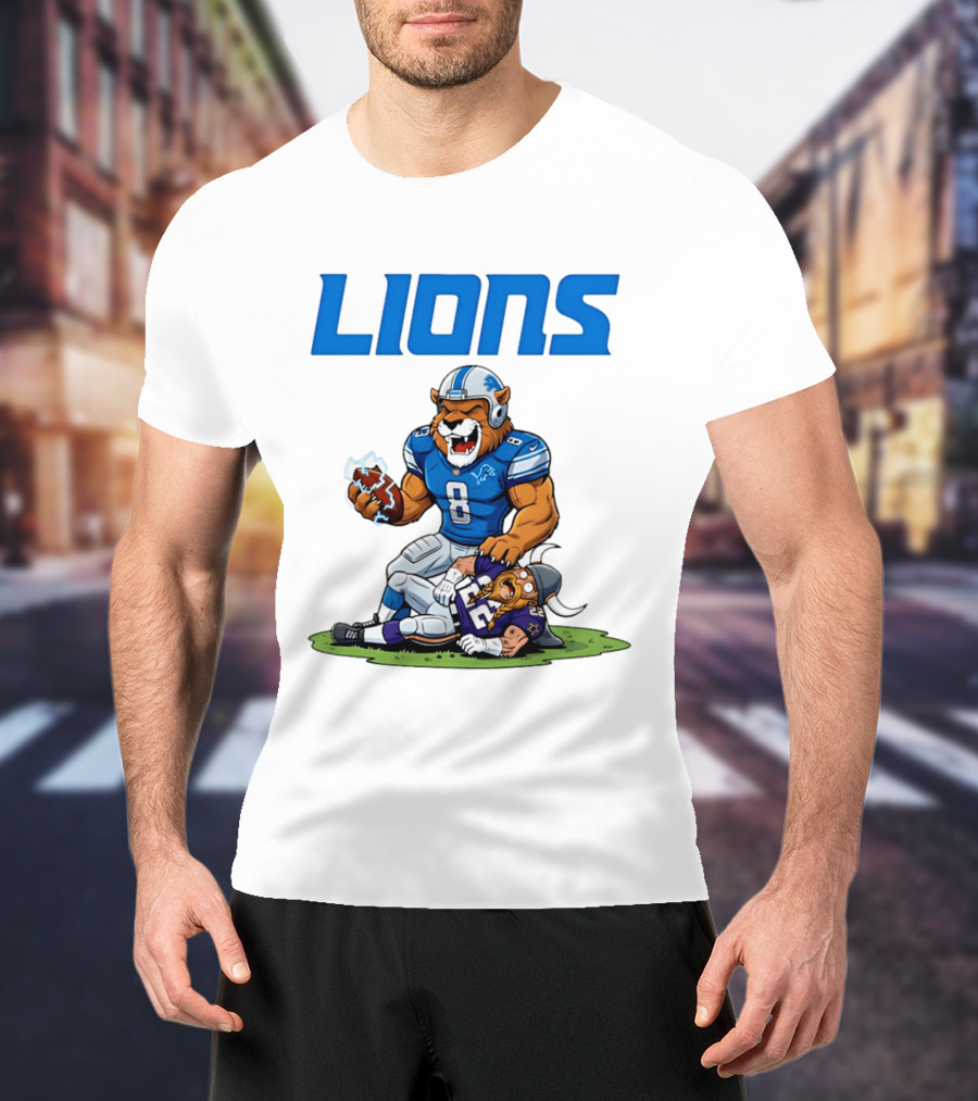 Detroit Lions Vs Minnesota Vikings Rivalry Game Battle T-Shirt