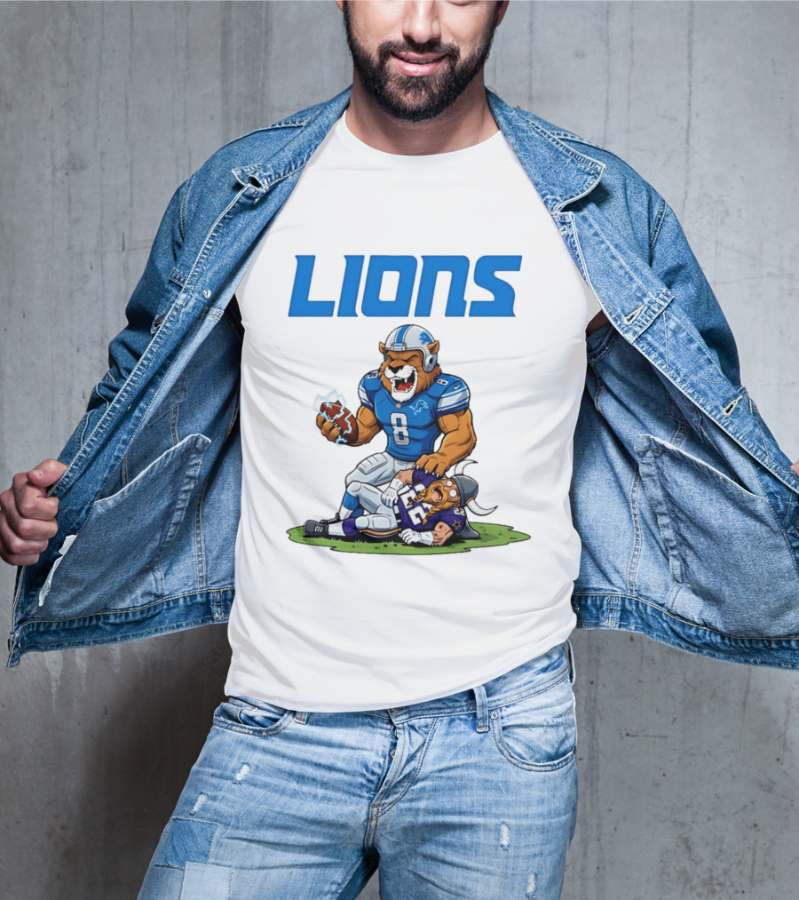 Detroit Lions Vs Minnesota Vikings Rivalry Game Battle T-Shirt