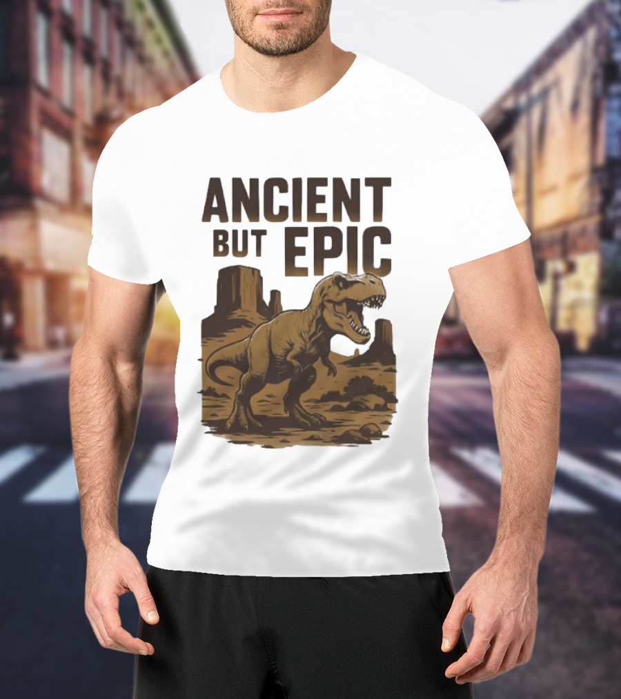 T. Rex Dinosaur Ancient But Epic Desert Scene T-Shirt