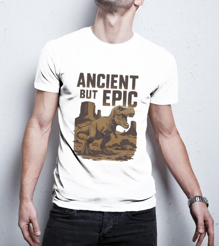 T. Rex Dinosaur Ancient But Epic Desert Scene T-Shirt