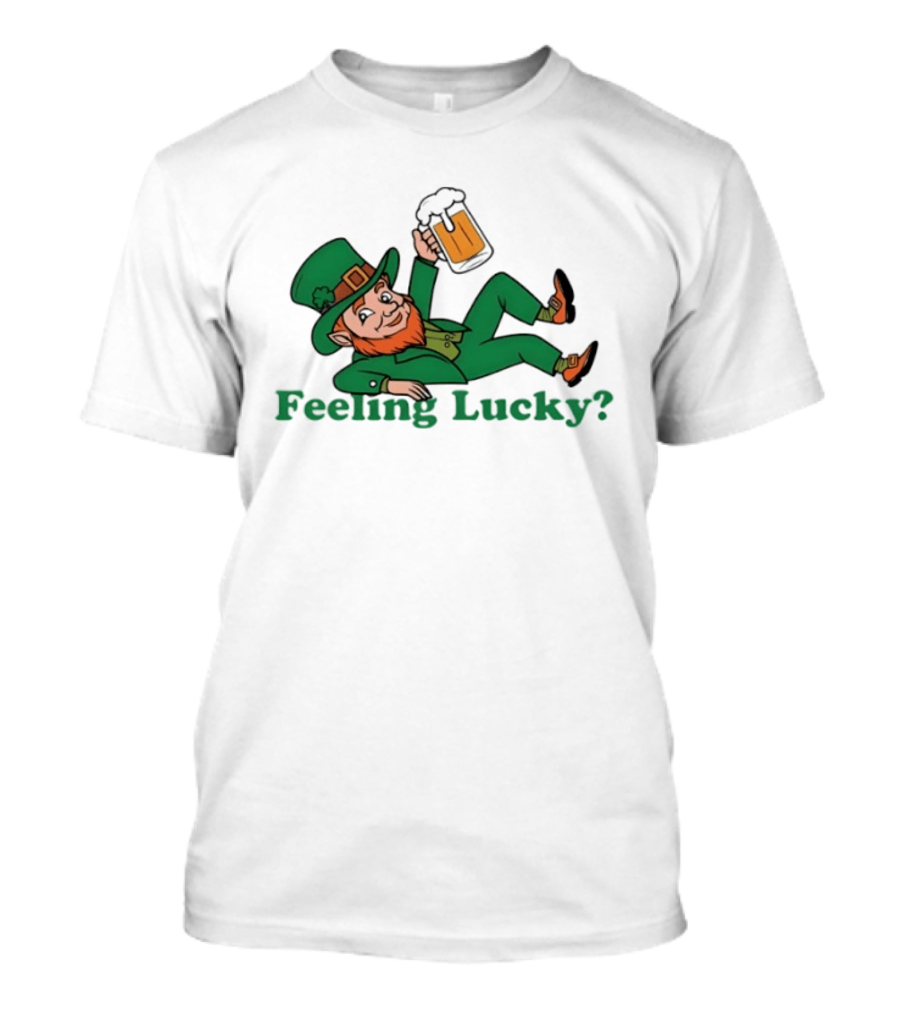 Feeling Lucky Leprechaun With Beer St Patrick's Day T-Shirt