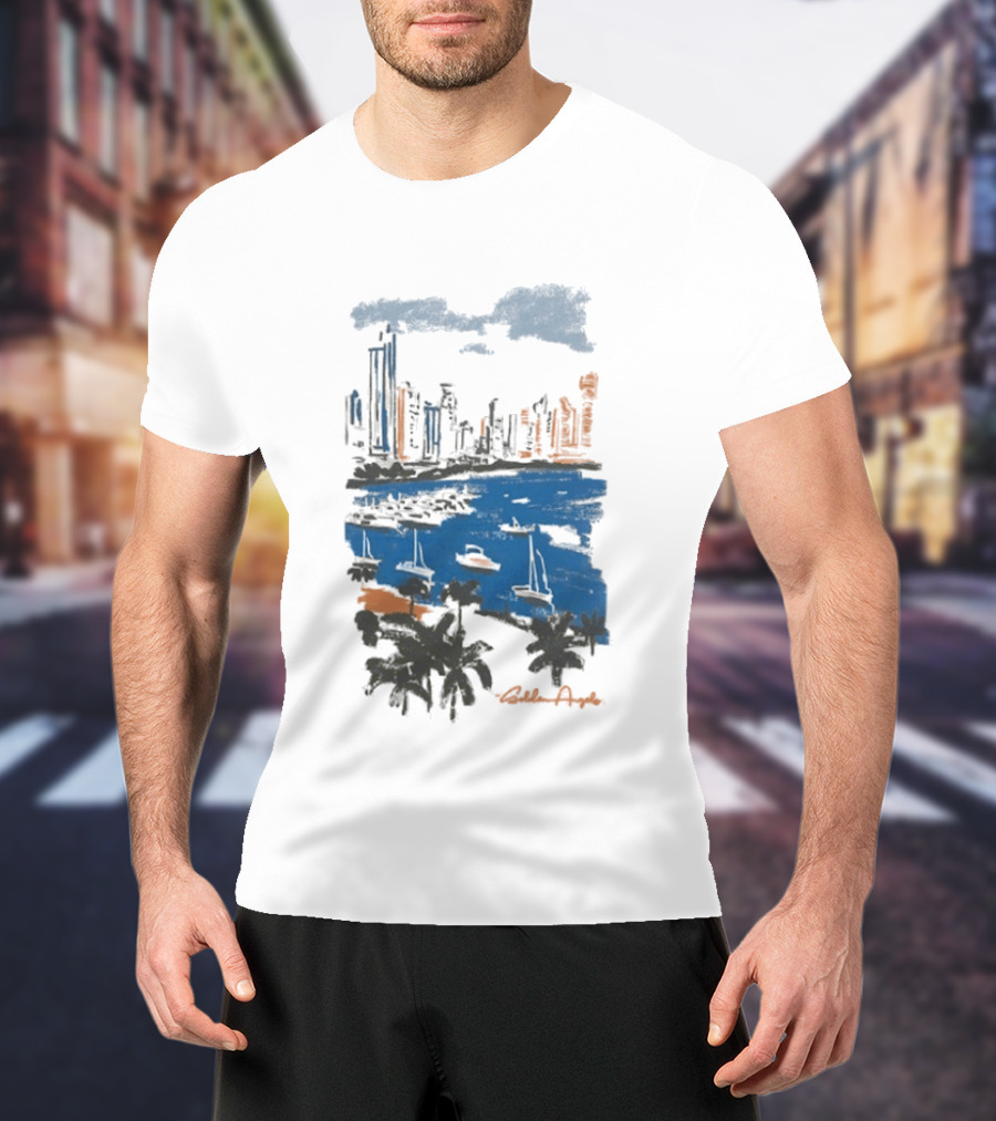 Golden Angels The Bay Yacht Club Scenic Skyline Waterfront T-Shirt
