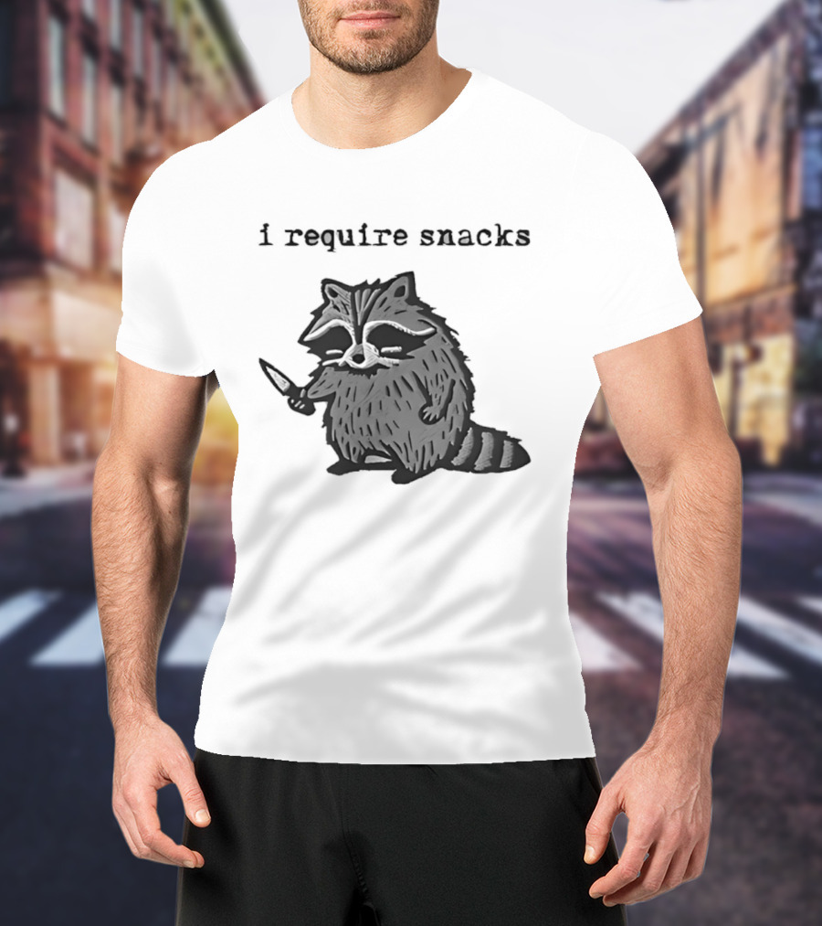 I Require Snacks Raccoon T-Shirt
