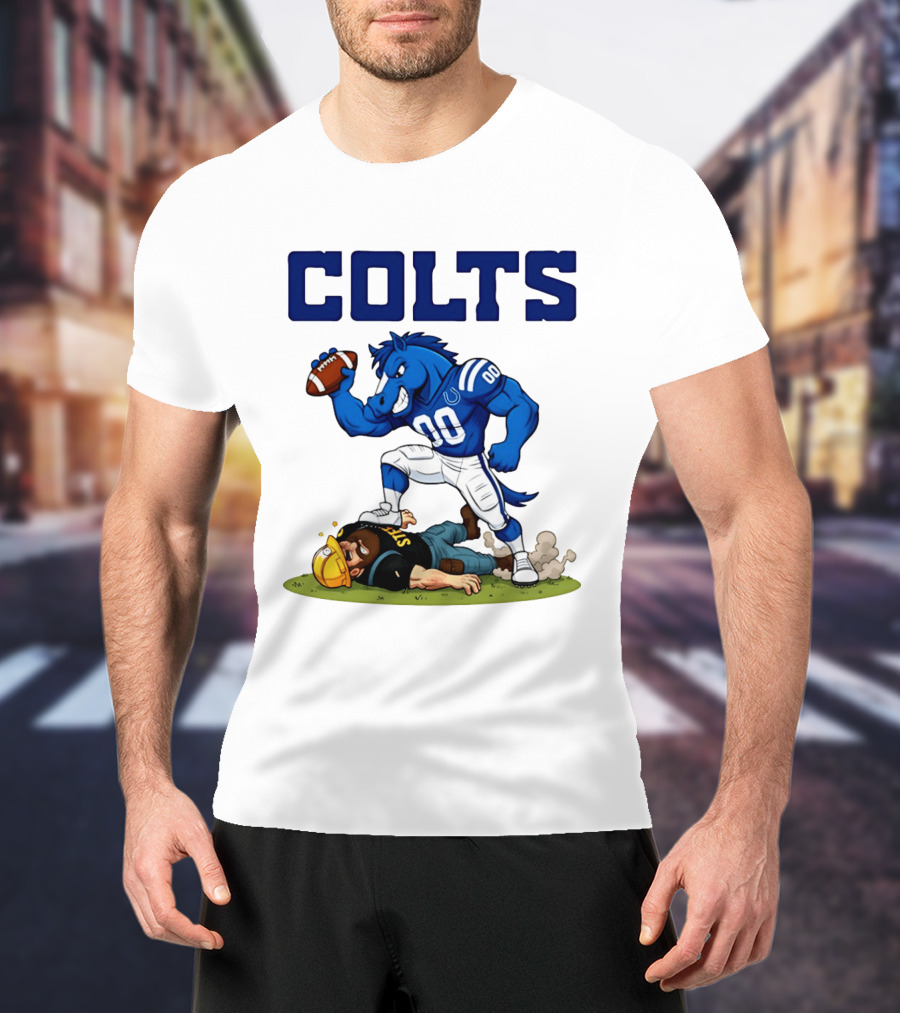 Colts Football Rivalry Humor Vs Steelers Comic T-Shirt