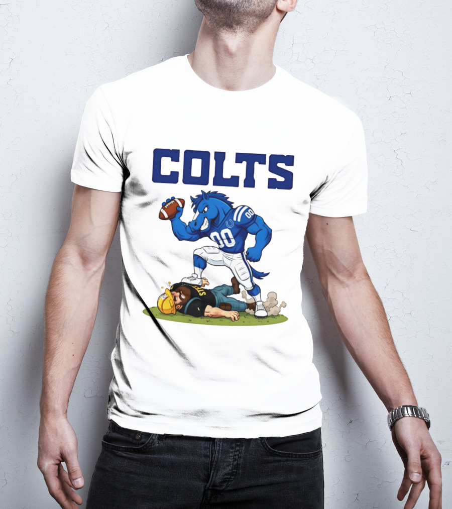 Colts Football Rivalry Humor Vs Steelers Comic T-Shirt