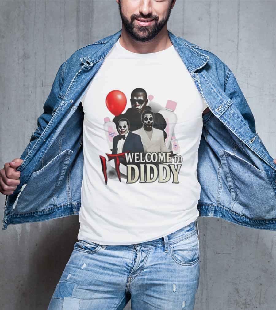 IT Welcome To Diddy Clown Parody Red Balloon Baby Oil T-Shirt