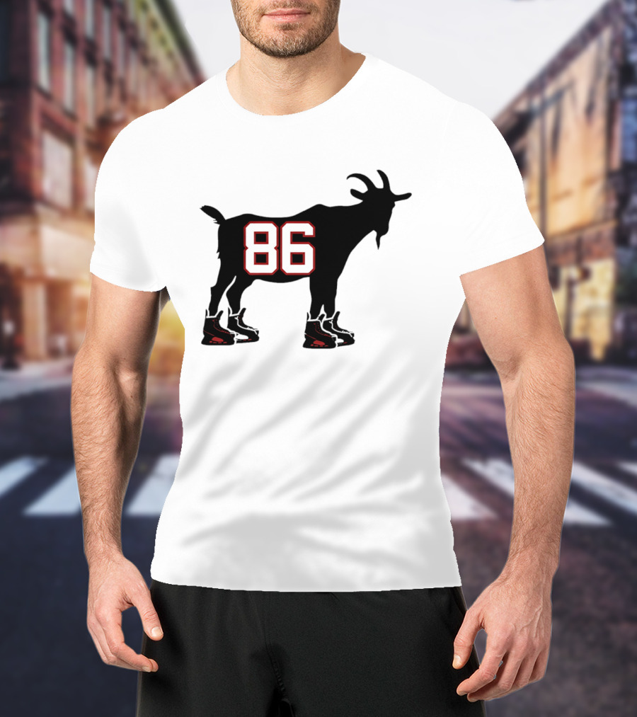 Jack Hughes GOAT 86 New Jersey Devils Tribute With Hockey Skates T-Shirt