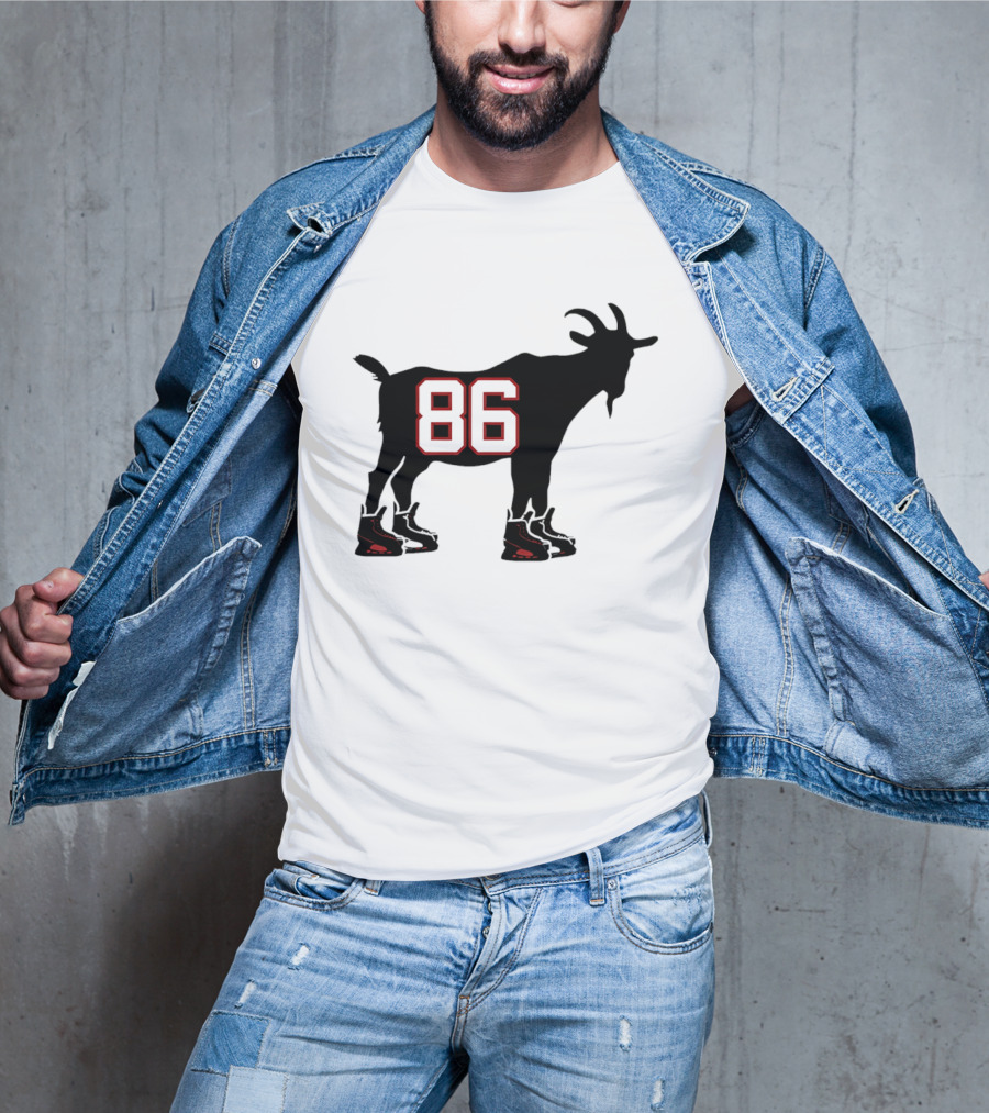 Jack Hughes GOAT 86 New Jersey Devils Tribute With Hockey Skates T-Shirt