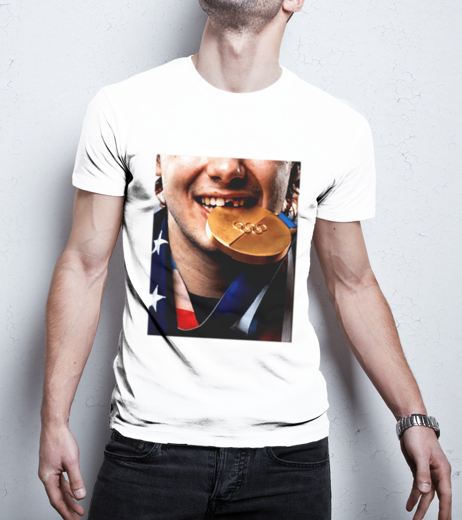 Jack Hughes Teeth Gold Medal 2026 Milano Cortina Winter Olympics T-Shirt