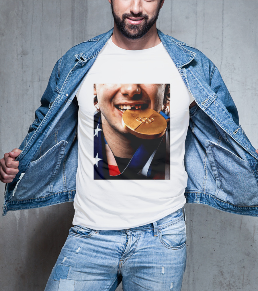 Jack Hughes Teeth Gold Medal 2026 Milano Cortina Winter Olympics T-Shirt