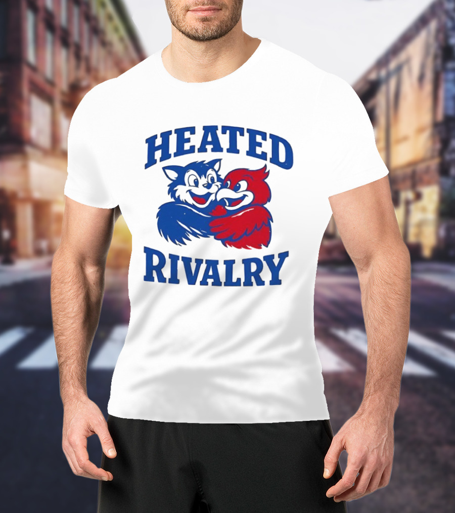 Heated Rivalry Kentucky Wildcats Louisville Cardinals Hugging Cartoon T-Shirt