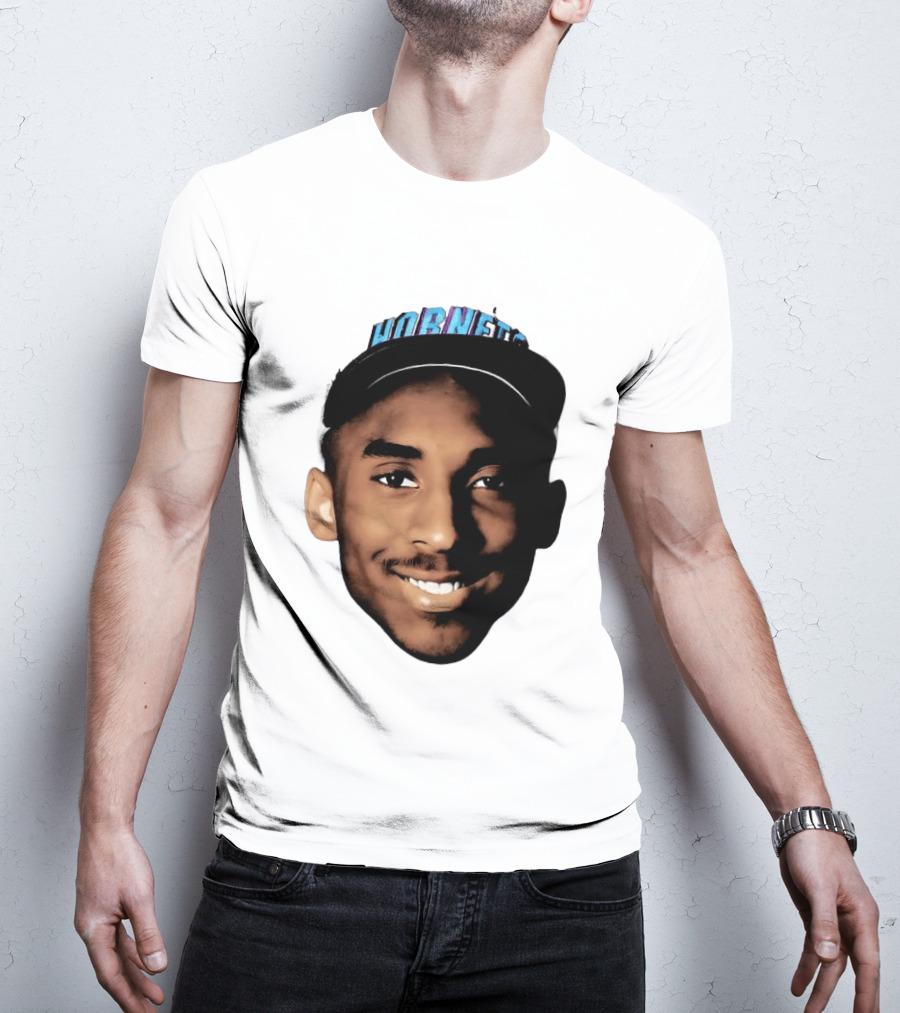 Kobe Bryant Draft Day Hornets Cap Big Face T-Shirt
