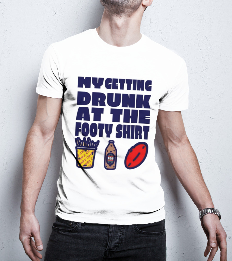 My Getting Drunk At The Footy With Chips And TCD T-Shirt