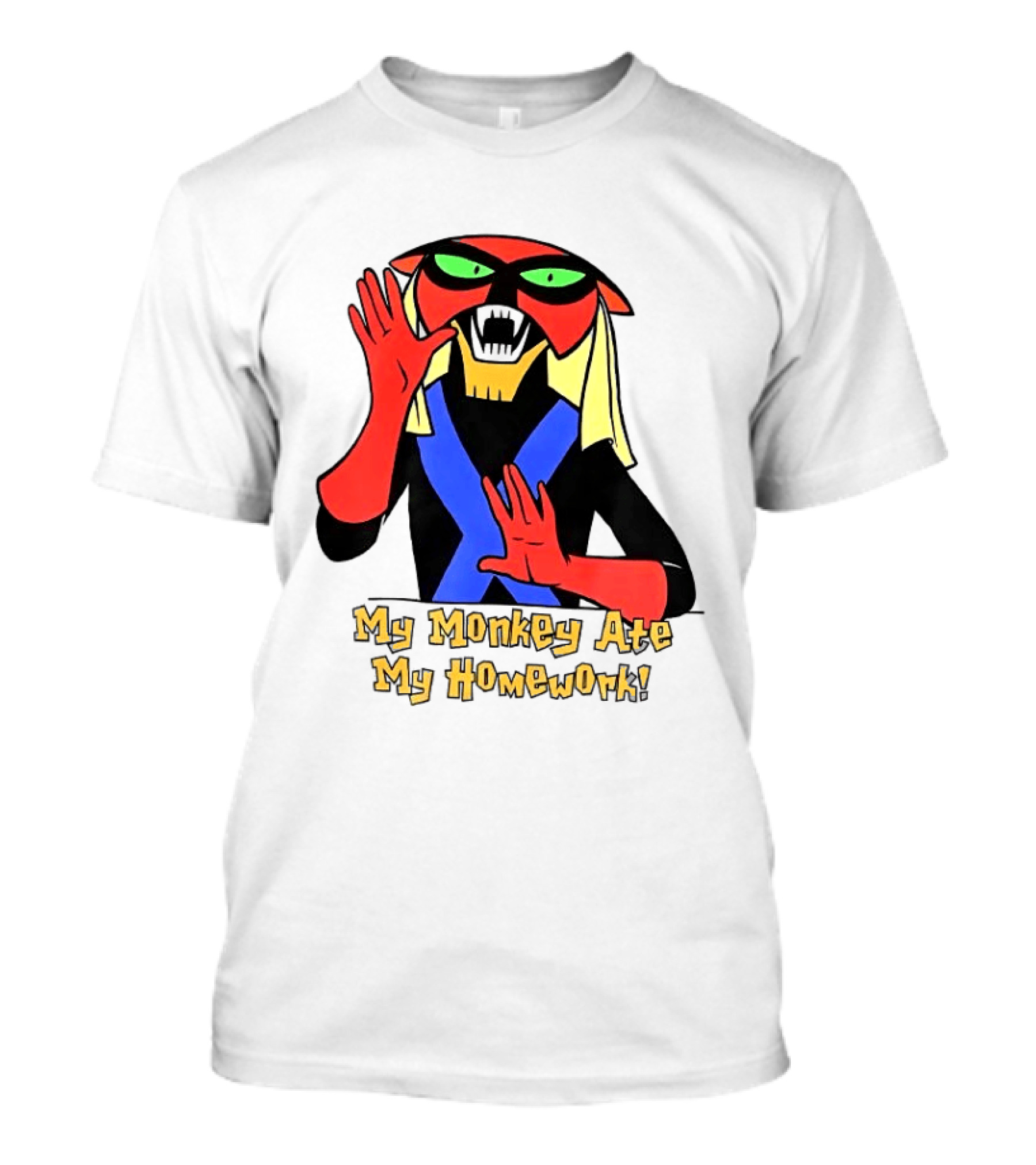 My Monkey Ate My Homework With Cartoon Character In Costume T-Shirt