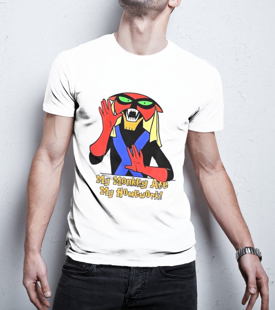 My Monkey Ate My Homework With Cartoon Character In Costume T-Shirt