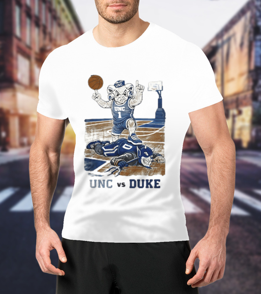 UNC Vs Duke Basketball Rivalry Game Mascot Showdown T-Shirt