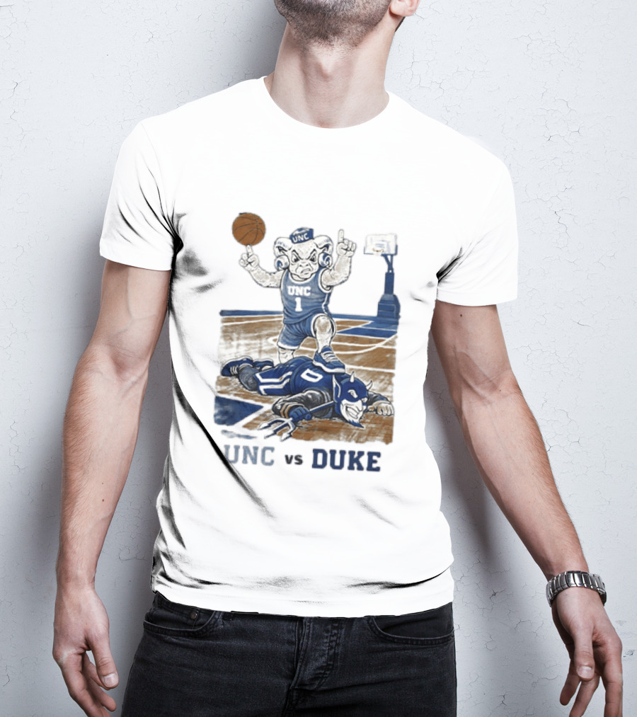 UNC Vs Duke Basketball Rivalry Game Mascot Showdown T-Shirt