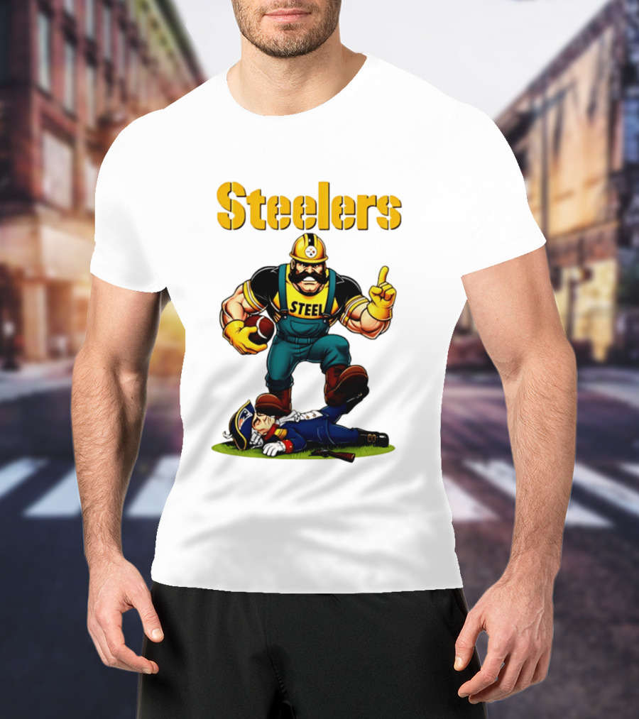 Pittsburgh Steelers Steelworker Triumphs Over New England Patriots Rivalry T-Shirt