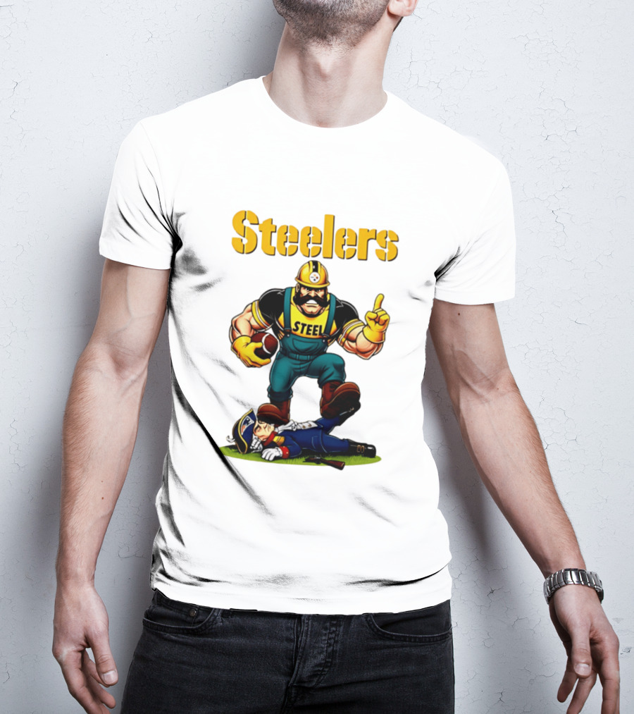 Pittsburgh Steelers Steelworker Triumphs Over New England Patriots Rivalry T-Shirt