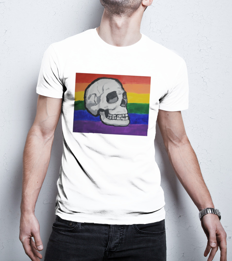 Pride Skull LGBT Rainbow Flag T-Shirt
