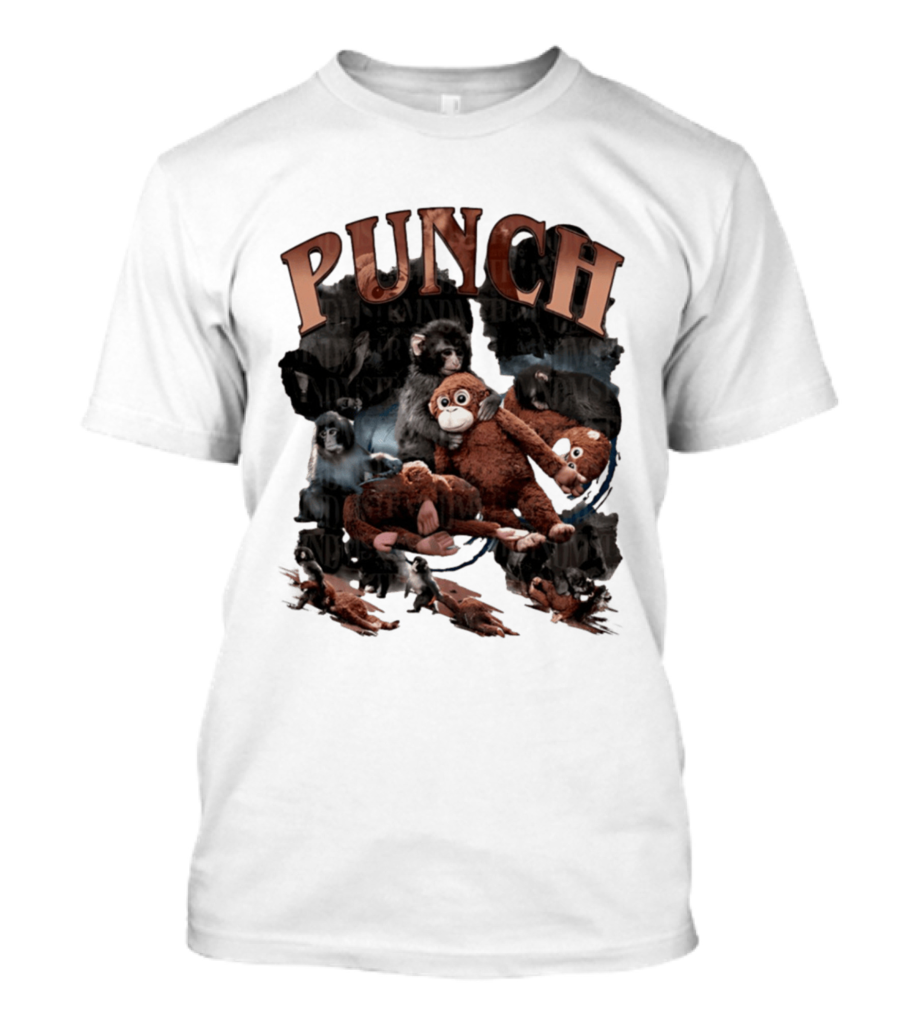 Punch The Monkey Picture Collage Monkeys Plush Toys T-Shirt