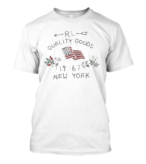 RL Quality Goods 1967 New York American Flag And Floral T-Shirt