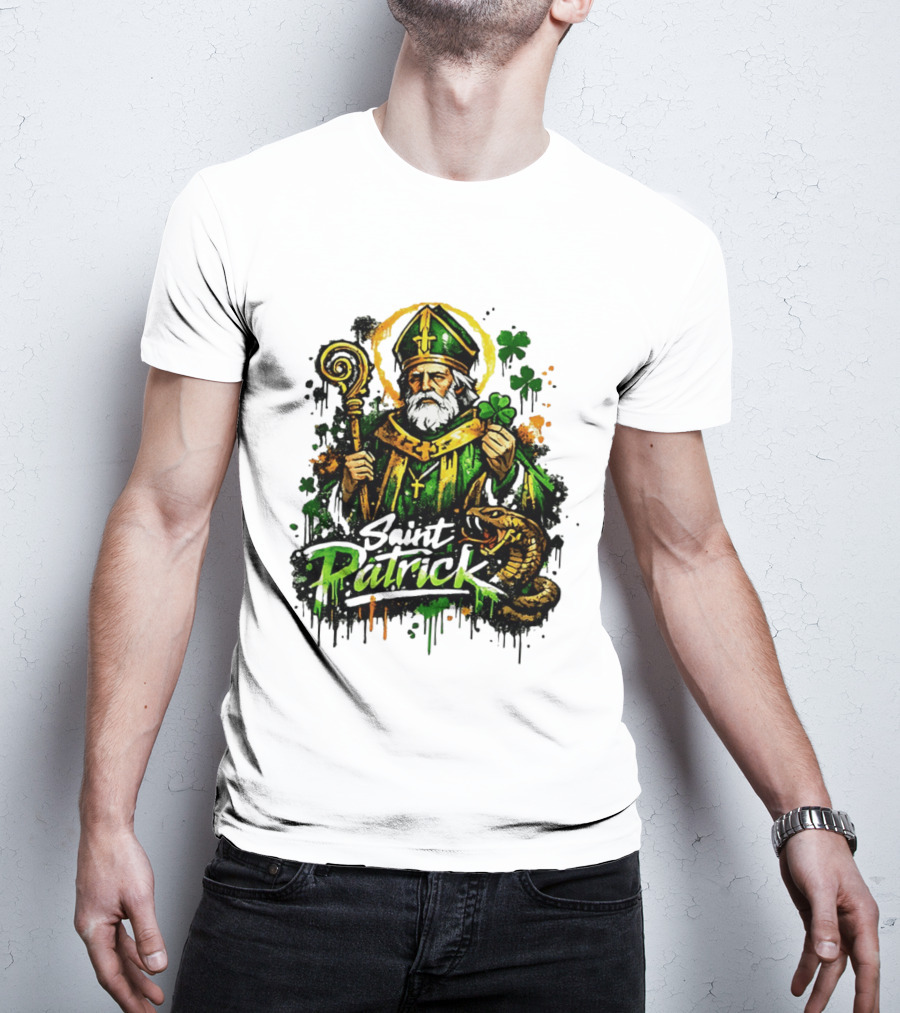 Saint Patrick Ireland St Patrick's Day With Shamrock And Snake T-Shirt