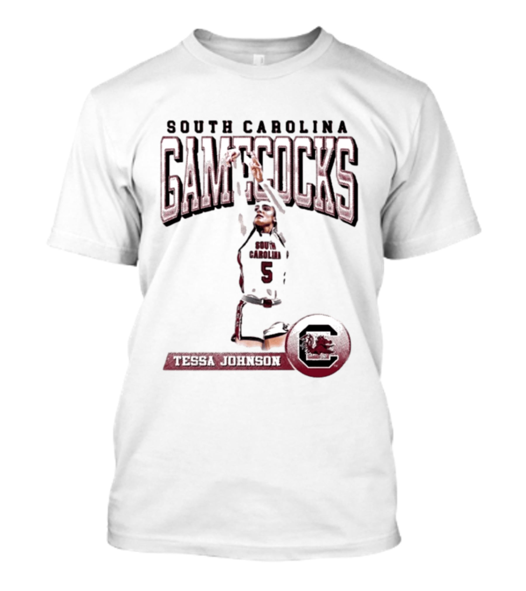 South Carolina Gamecocks Tessa Johnson WNBA Player Basketball Team T-Shirt