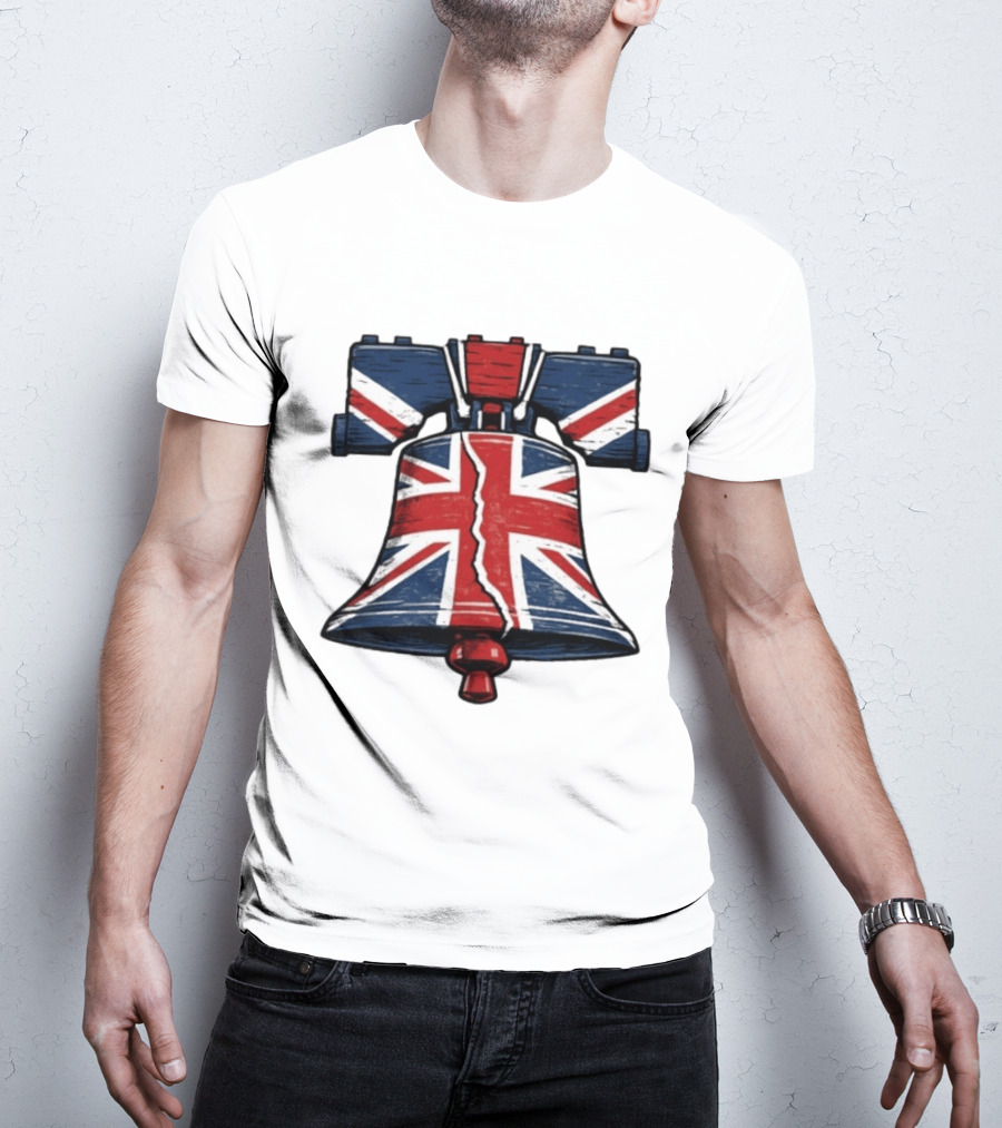 Union Jack Liberty Bell UK American Icon Fusion T-Shirt