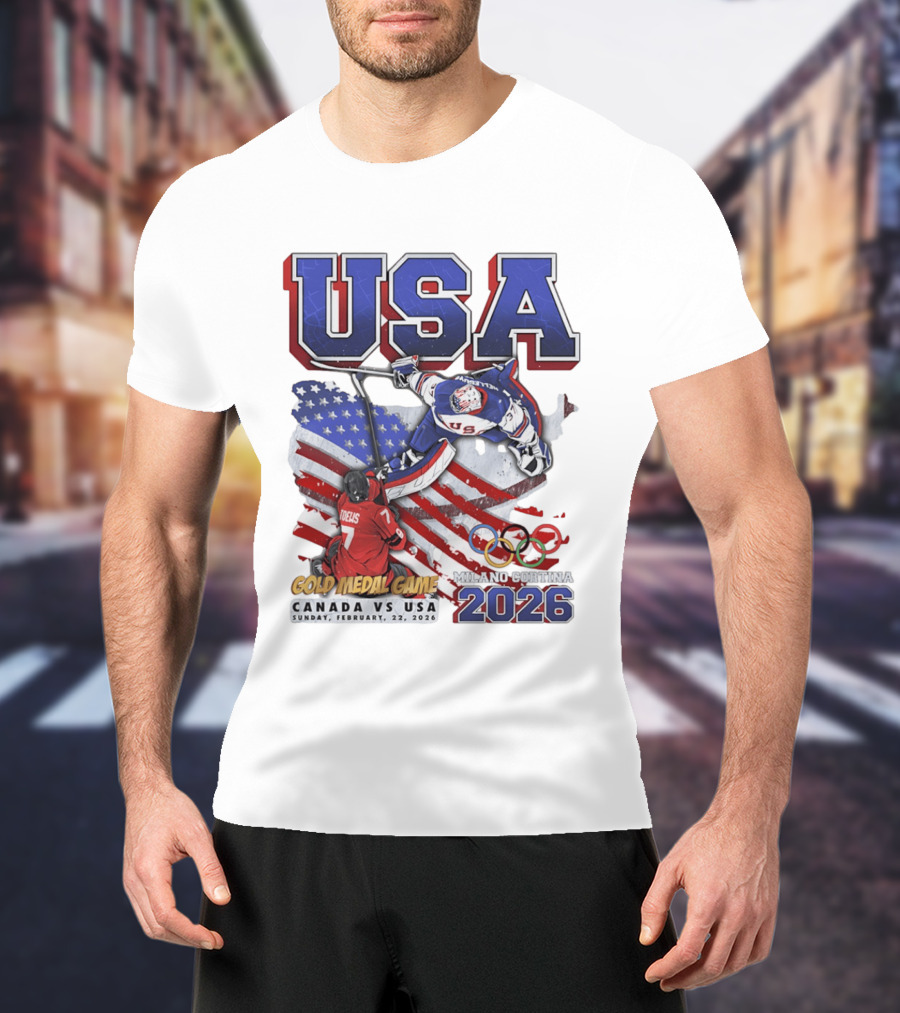 USA Hockey Gold Medal Game Canada Vs USA Milano Cortina 2026 T-Shirt