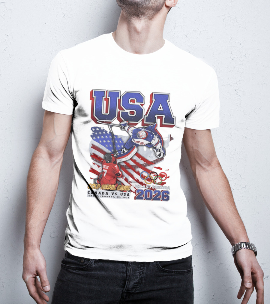 USA Hockey Gold Medal Game Canada Vs USA Milano Cortina 2026 T-Shirt