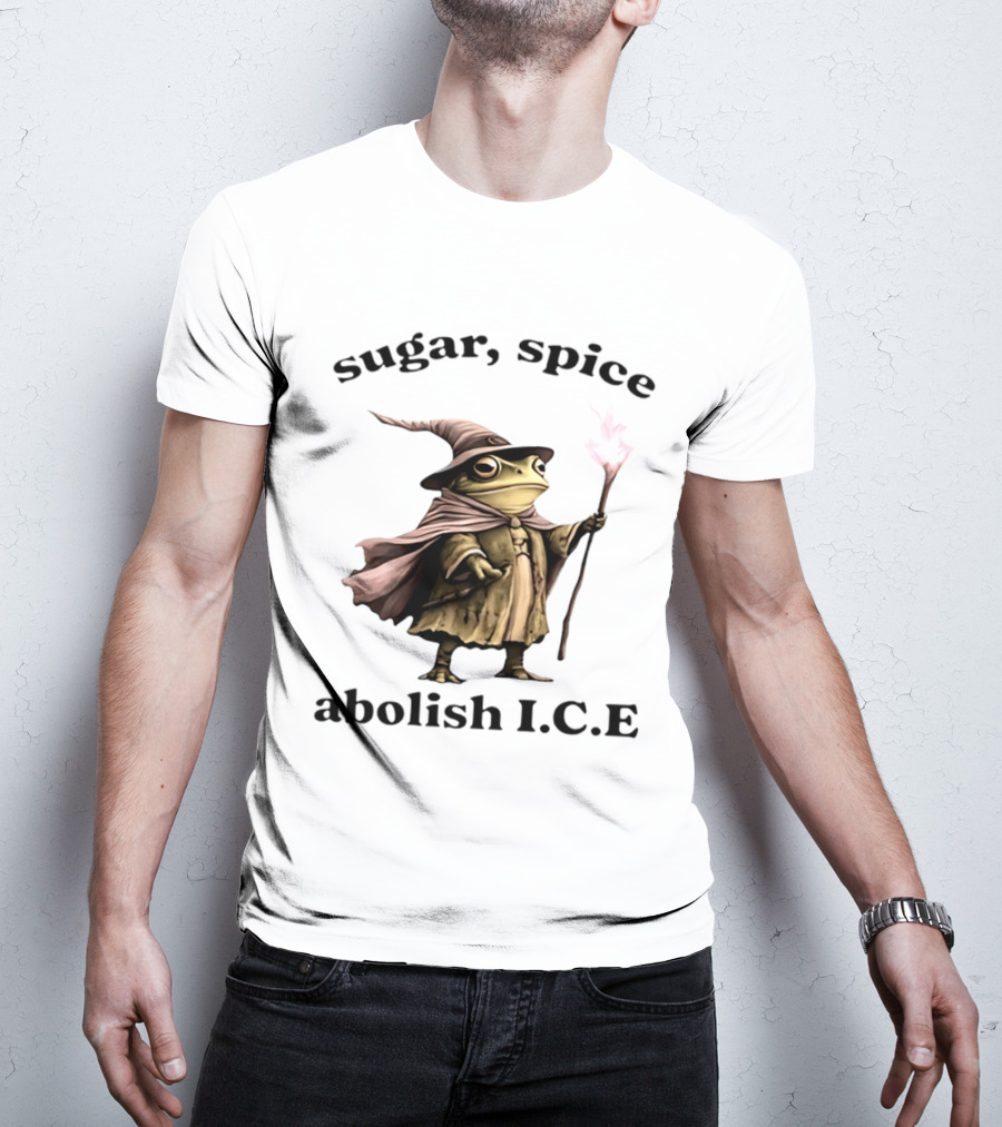 Sugar Spice Wizard Frog Abolish ICE 2026 T-Shirt