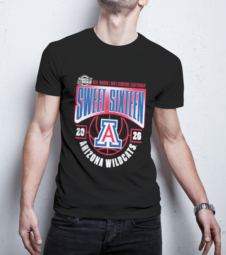 2026 Arizona Wildcats NCAA Sweet Sixteen March Madness Basketball Tournament T-Shirt