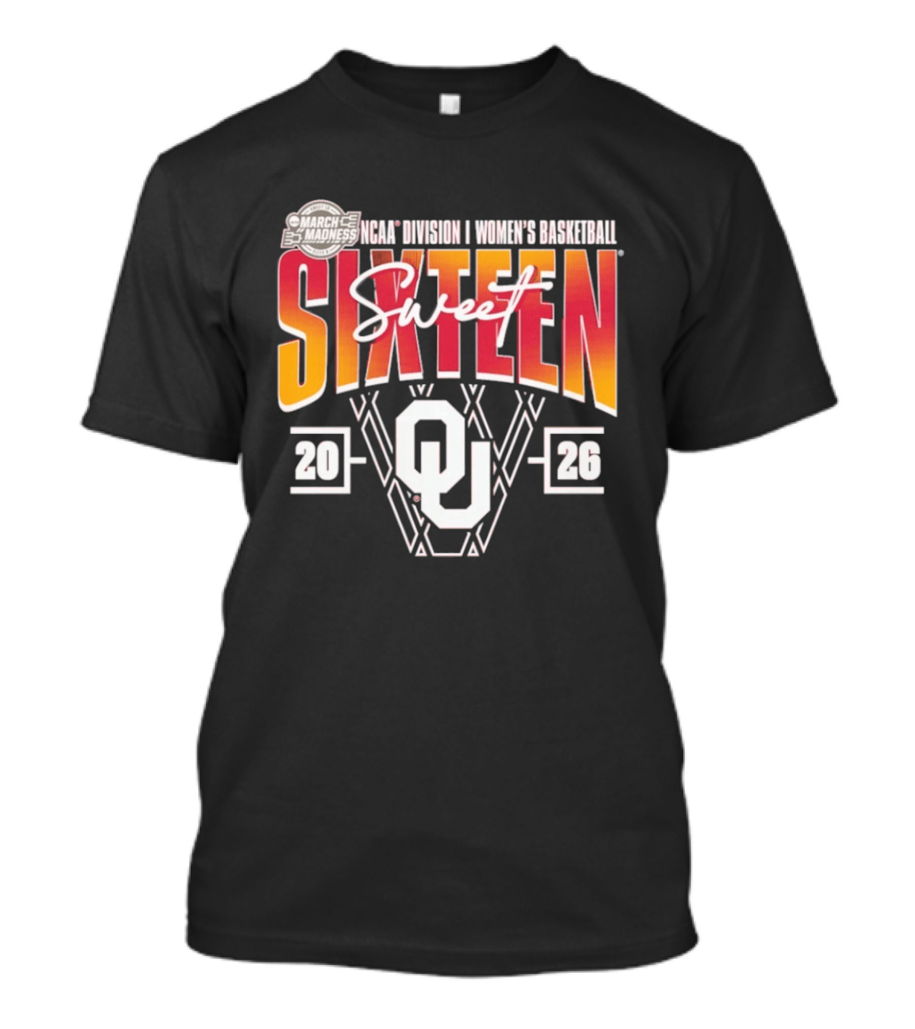 March Madness NCAA Division I Women's Basketball Oklahoma Sooners Sweet Sixteen 2026 T-Shirt