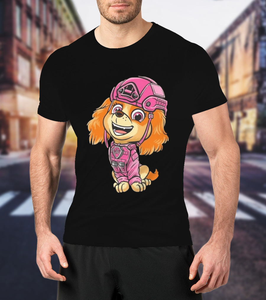 Paw Patrol Skye Air Rescue Pup In Pink Helmet And Suit T-Shirt