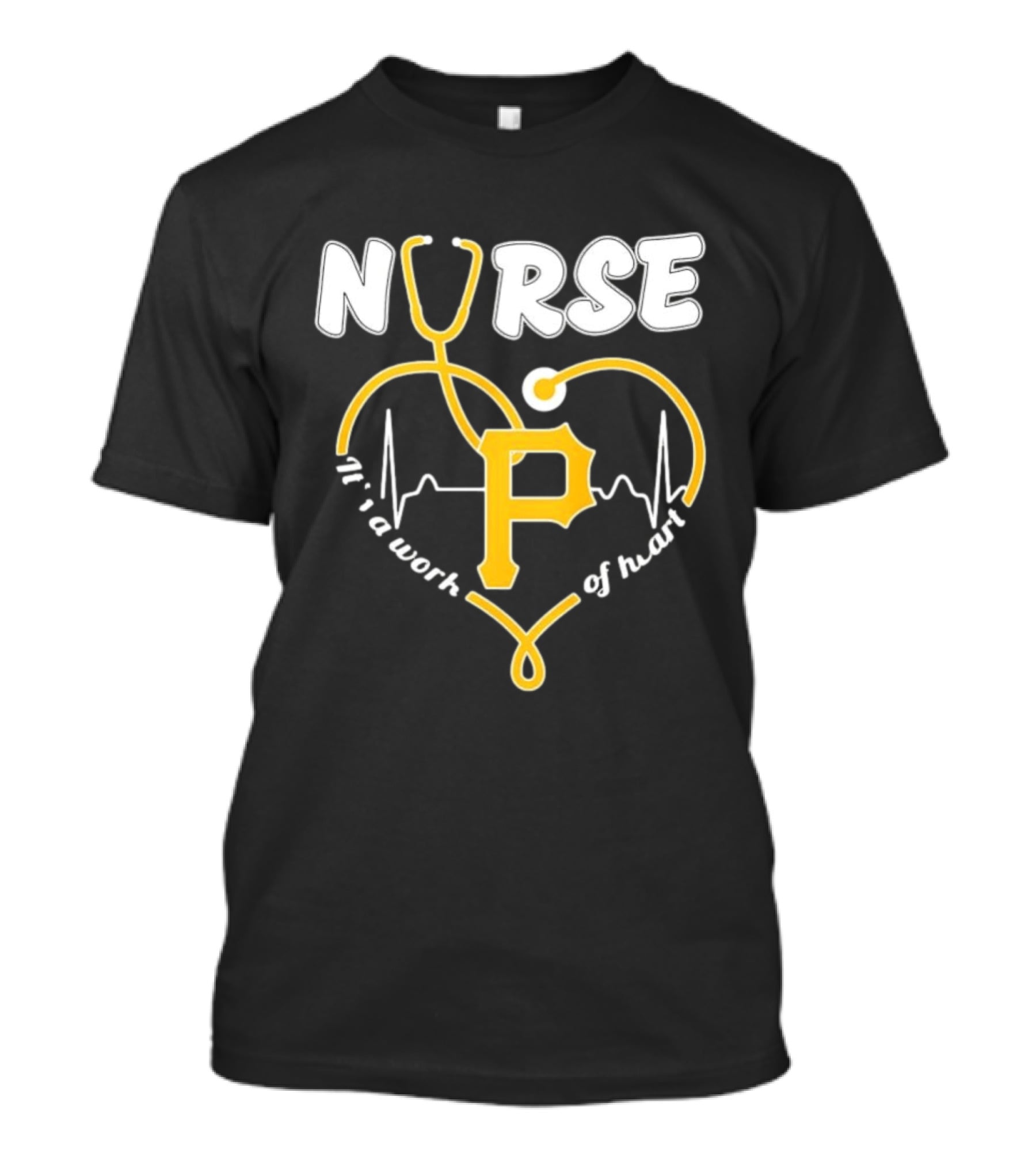 Pittsburgh Pirates Nurse Stethoscope It's A Work Of Heart T-Shirt