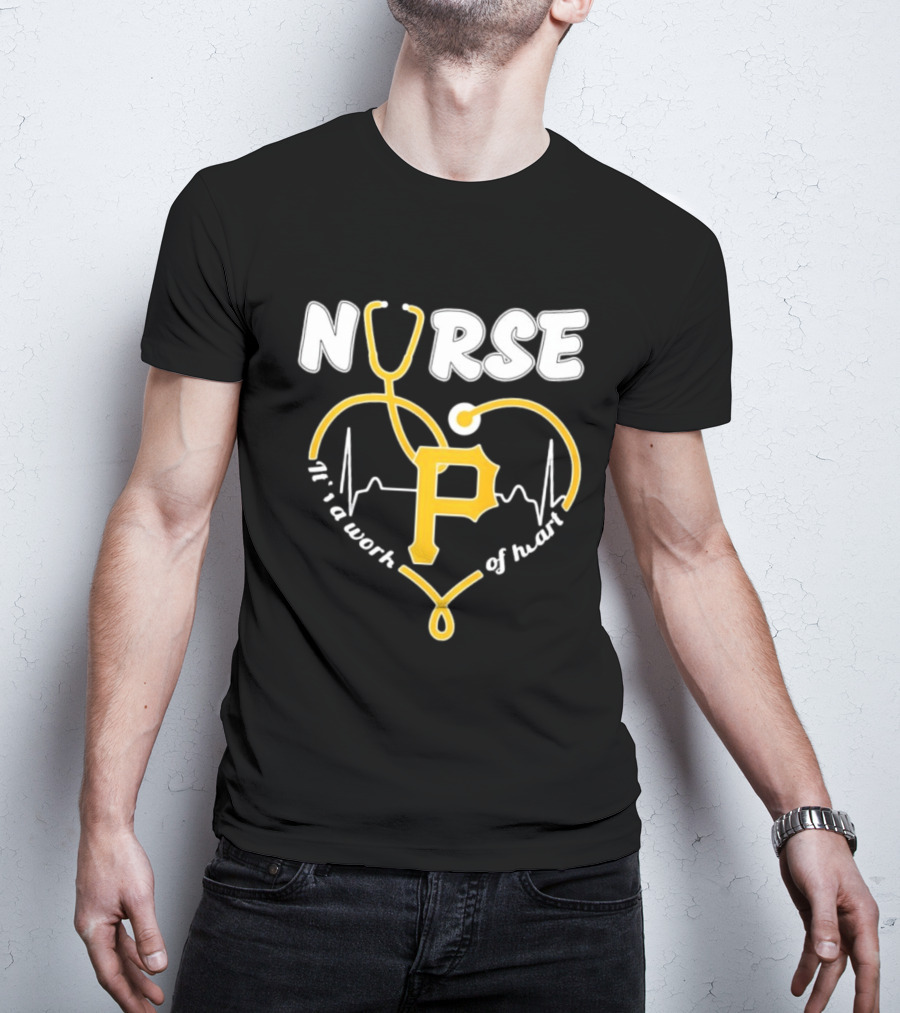 Pittsburgh Pirates Nurse Stethoscope It's A Work Of Heart T-Shirt