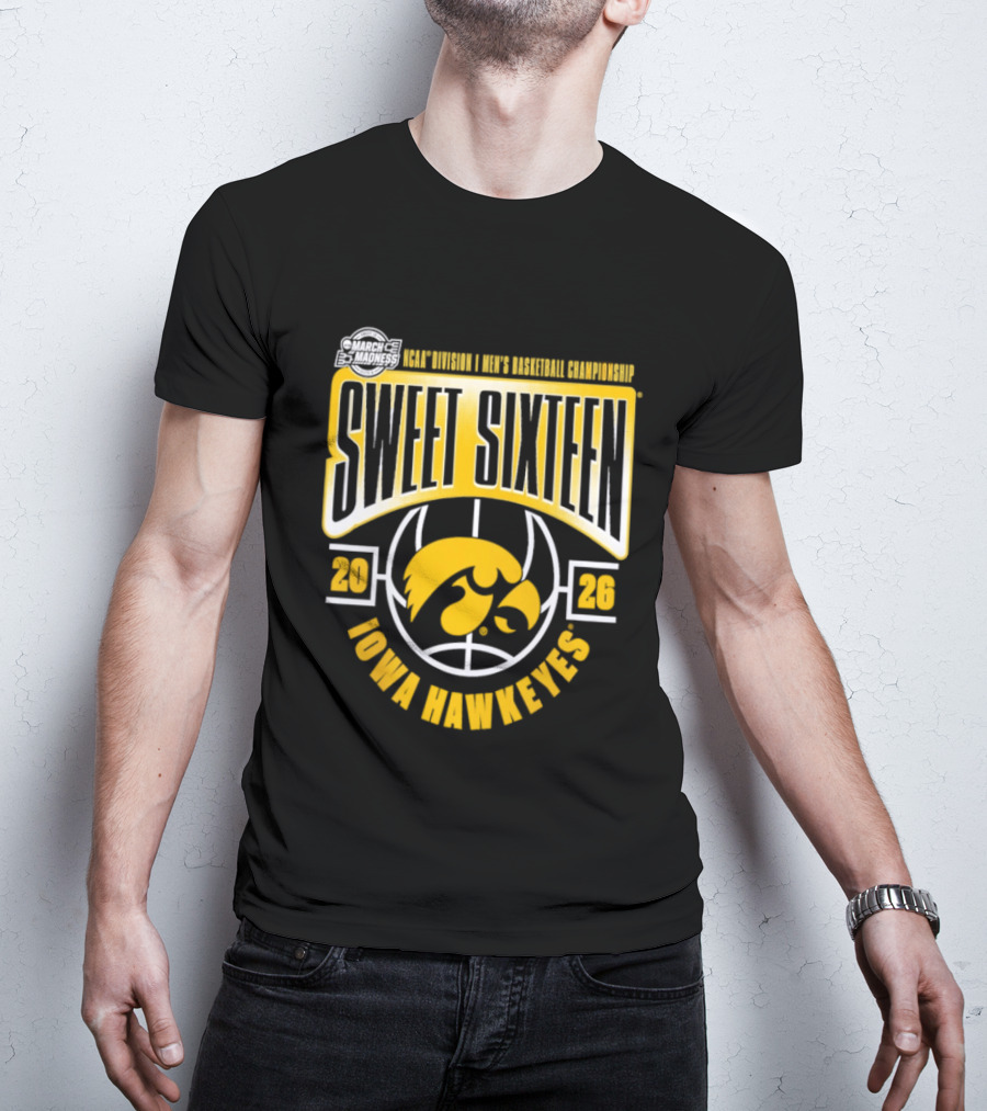 2026 Iowa Hawkeyes NCAA Basketball Sweet Sixteen March Madness Tournament T-Shirt