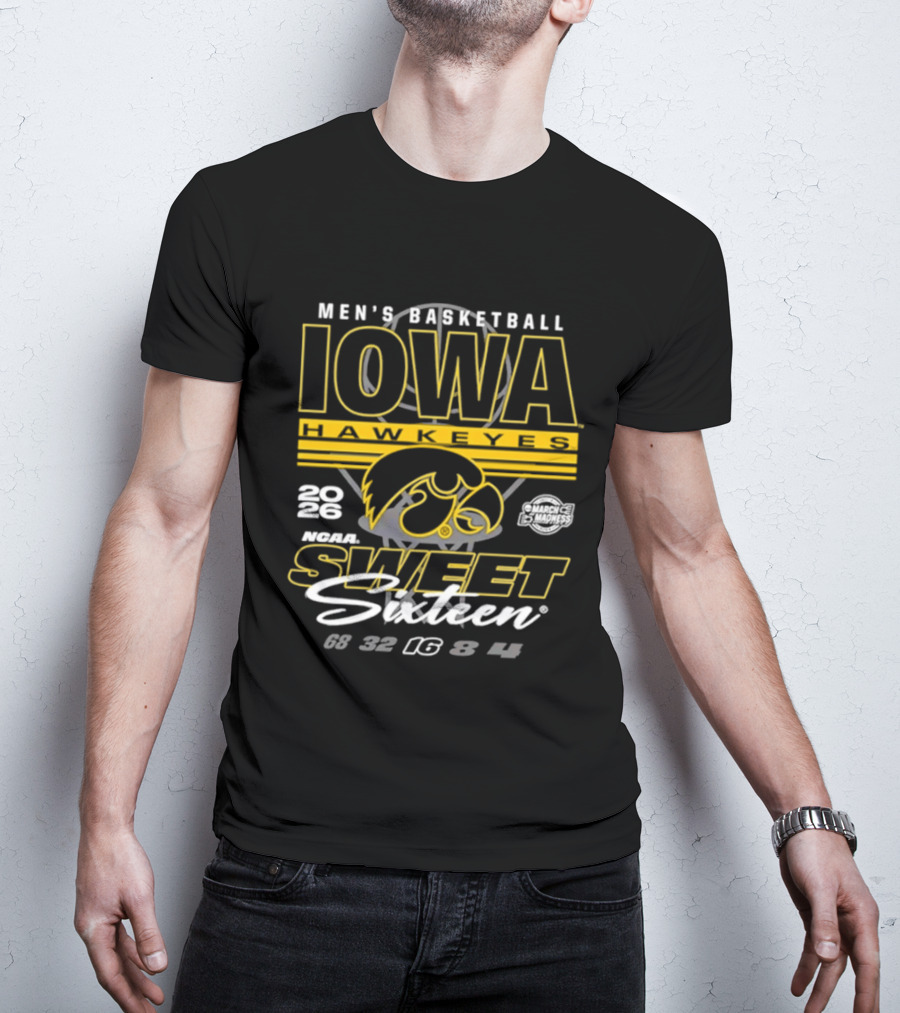 Men's Basketball Iowa Hawkeyes 2026 NCAA Sweet Sixteen Bound T-Shirt