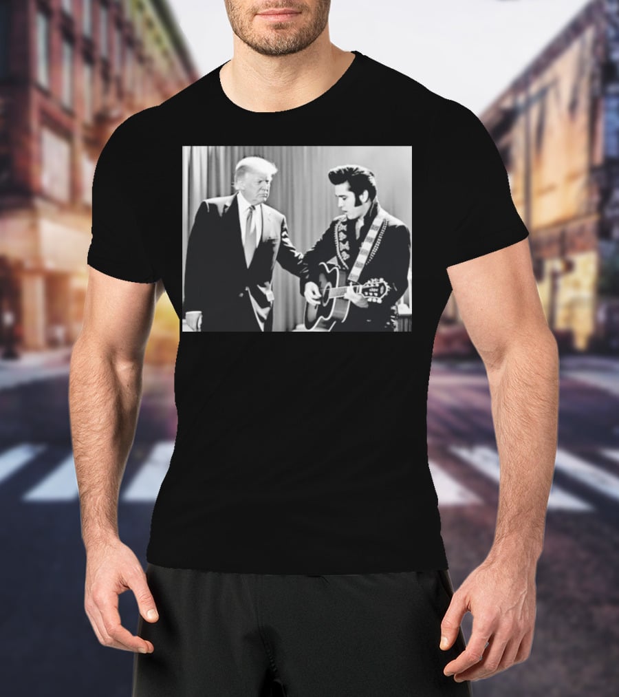 Donald Trump Elvis 2026 Collaboration With Guitar Performance T-Shirt