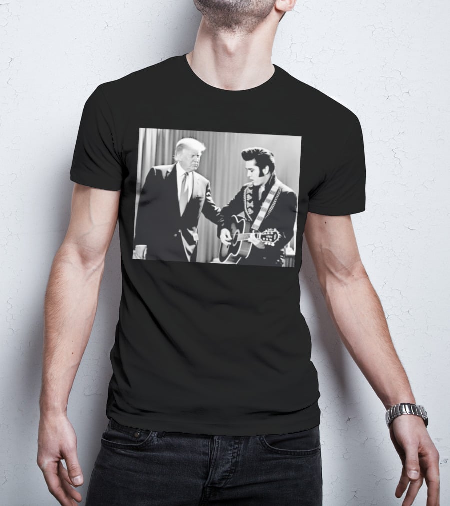 Donald Trump Elvis 2026 Collaboration With Guitar Performance T-Shirt