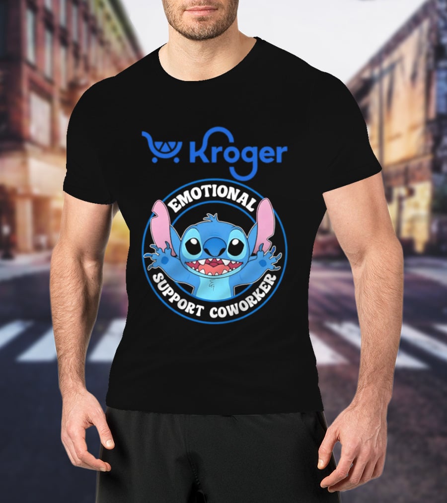 Kroger Emotional Support Coworker Stitch T-Shirt