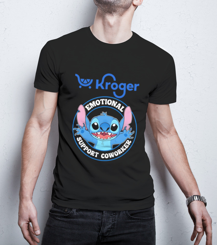 Kroger Emotional Support Coworker Stitch T-Shirt