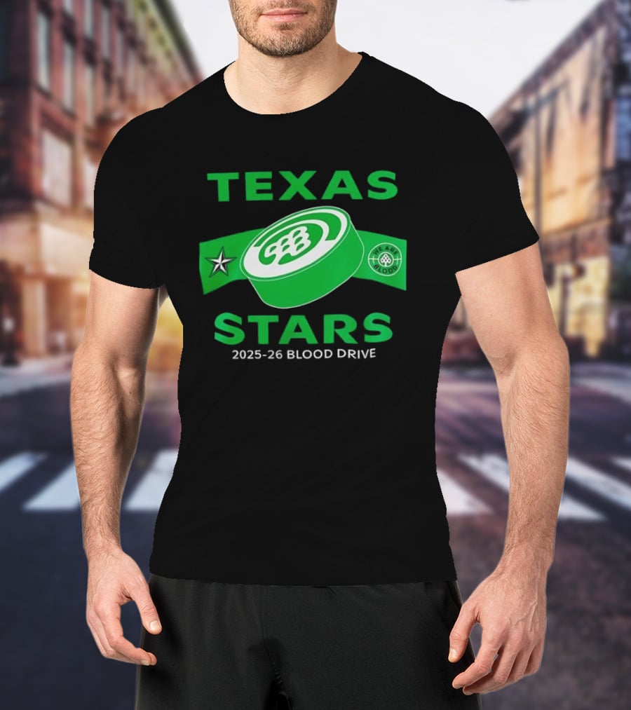 Texas Stars 2025 2026 Blood Drive Hockey Band T-Shirt