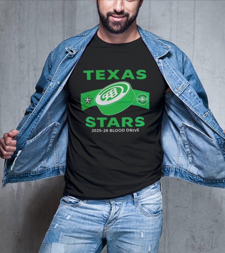 Texas Stars 2025 2026 Blood Drive Hockey Band T-Shirt