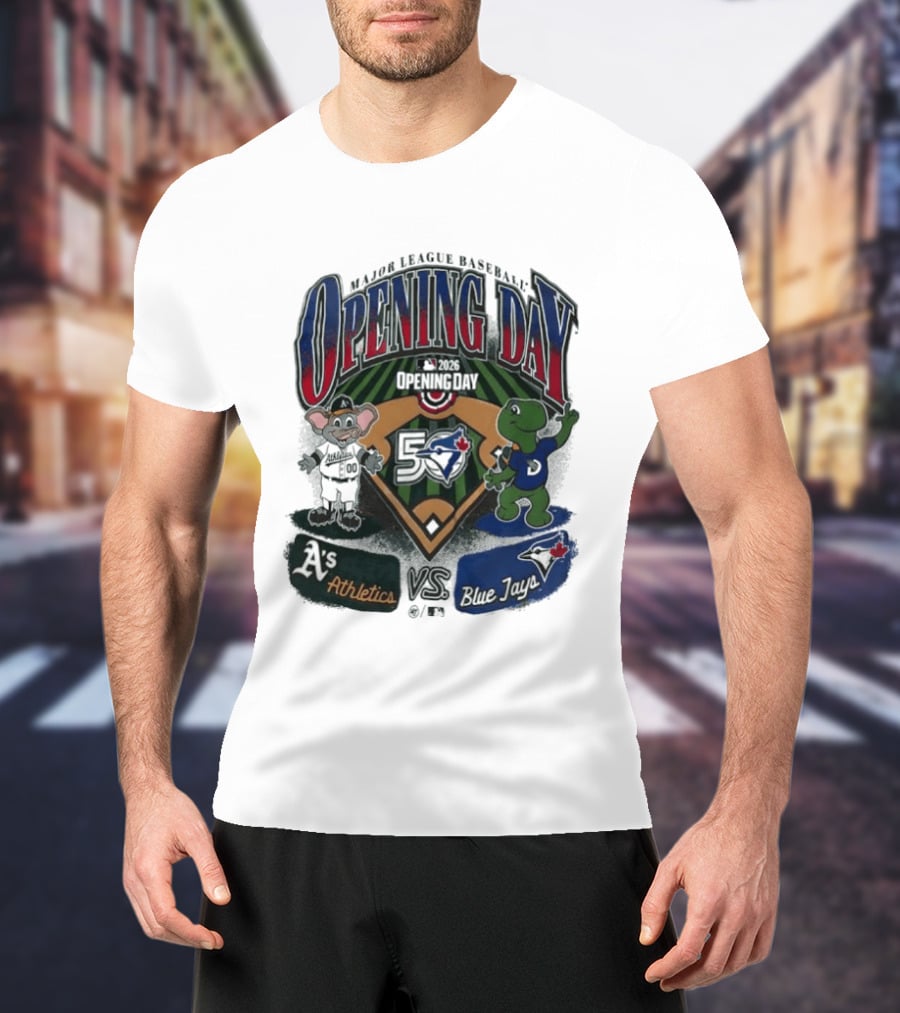 Major League Baseball Opening Day Athletics Vs Blue Jays 1992 T-Shirt