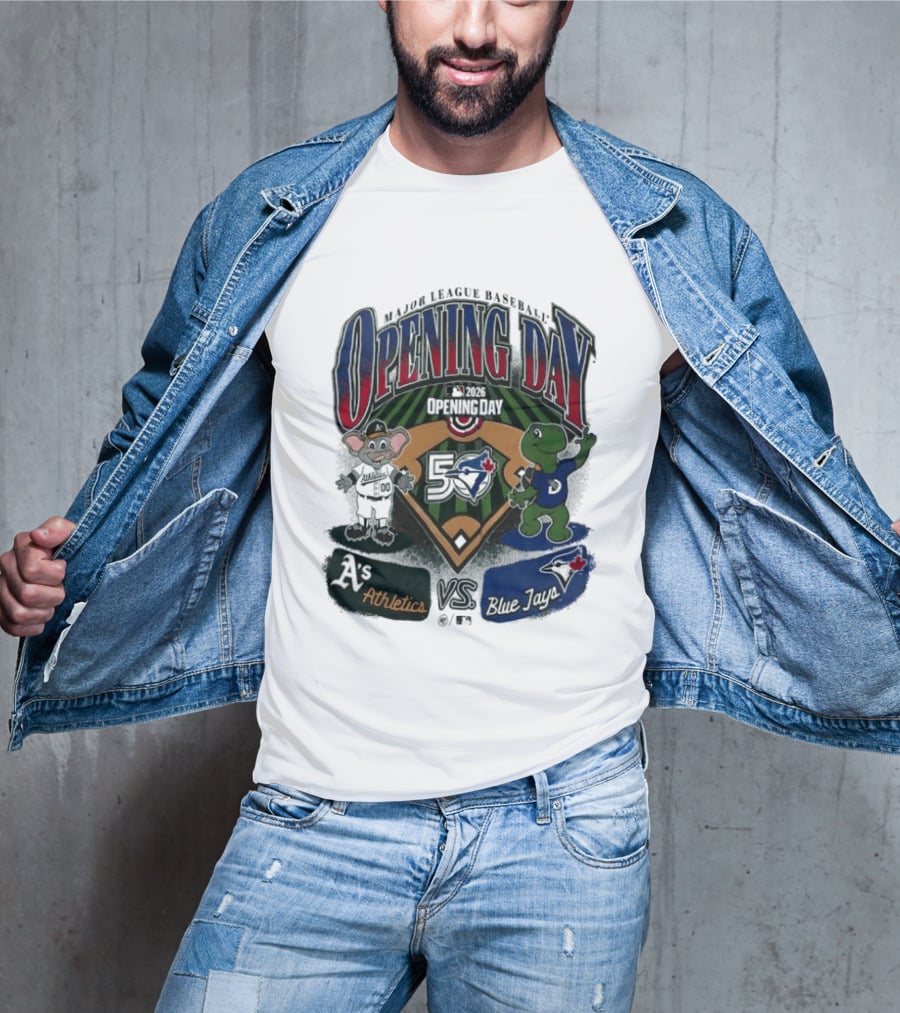 Major League Baseball Opening Day Athletics Vs Blue Jays 1992 T-Shirt