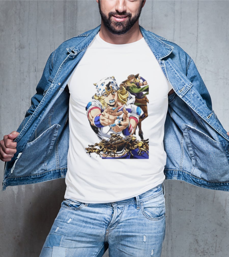 Steel Ball Run JoJo's Bizarre Adventure Gyro Zeppeli And Johnny Joestar Anime Characters T-Shirt