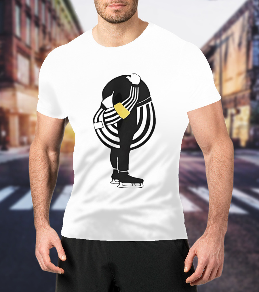 Grace In Motion Ice Skater With Striped Outfit And Yellow Arm Band T-Shirt