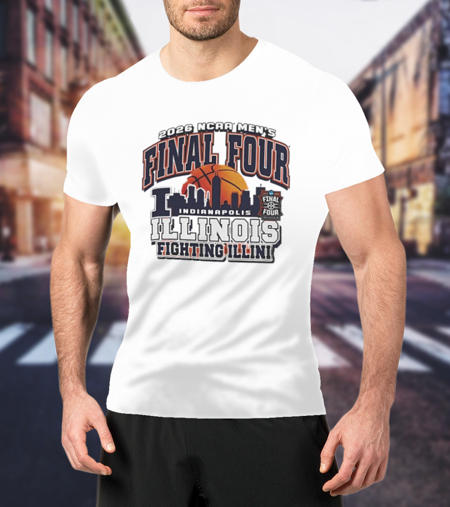 2026 NCAA Men's Final Four Indianapolis Illinois Fighting Illini Basketball T-Shirt
